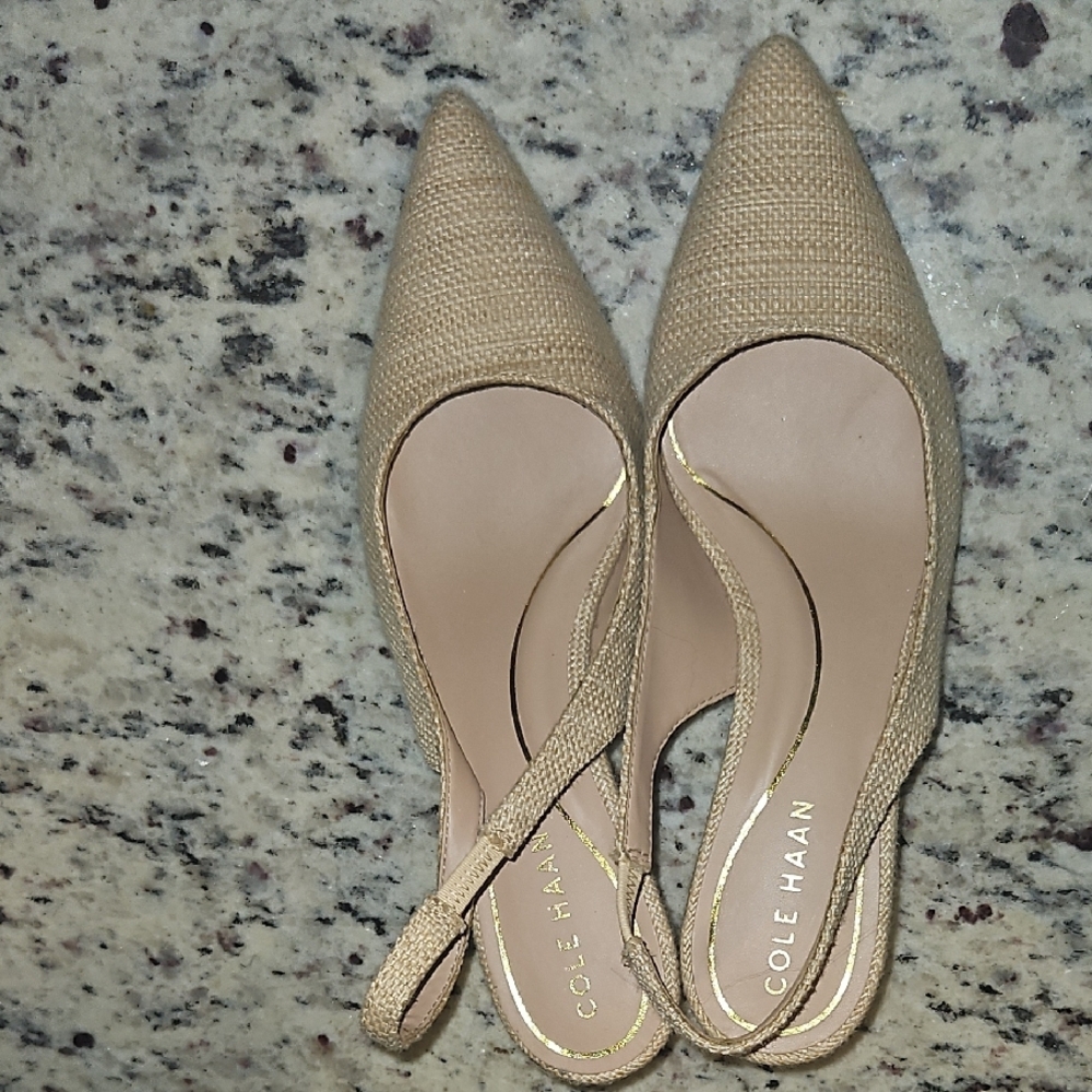 Cole Haan Women's Tan Slingback Heels